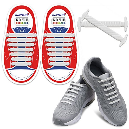 HOMAR No Tie Shoelaces for Kids and Adults Stretch Silicone Elastic No Tie Shoe Laces