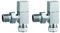 Designer Square Cubic Towel Rail Radiator Chrome Valves Pair 15mm 1/2 Central Heating Taps (Angled)