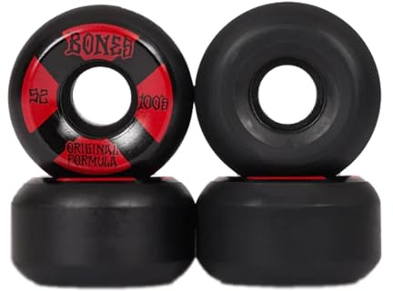 Bones Wheels 100's #4 V5 Sidecut Roues de Skateboard Unisexe, Noir, 52 mm