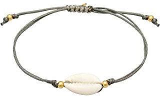 Elli Armband Damen Kauri Muschel Meer Nylon Trend Verstellbar in 925 Sterling Silber Vergoldet