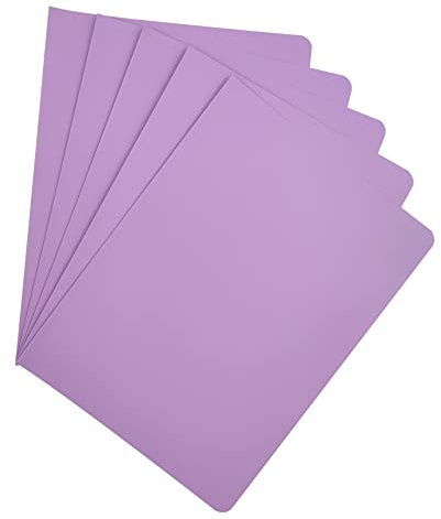 Raylu Paper® - Förpackning med 25 undermappar för dokumentkartong, med fastenerhål och levande färger. 200 g tjocka kraftkartonger (lila, Folio)