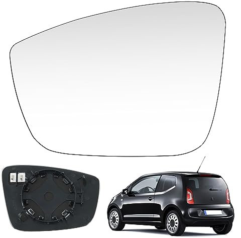 Spiegelglas Heizbar Links Kompatibel mit VW UP/Seat Mii (KF1) / Skoda Citigo 2011-2016 Spiegelglas Außenspiegel Glas