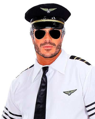 Das Kostümland Pilotenmütze für Erwachsene - 414003 | Schwarz