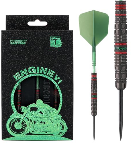 CUESOUL Engine V1 23g Punta in Acciaio 90% tungsteno Set di dardi con Pittura a Olio rifinita e Volo unificante ROST T19 Carbonio