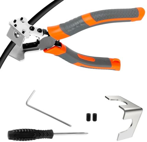 CAUTIOUS Ciseaux à Bandes de Caoutchouc Biseautées en V, Pince Coupante à 90 Degrés avec Lame de Remplacement, Tournevis et Clé pour la Construction de Bandes d'étanchéité pour Portes et Fenêtres