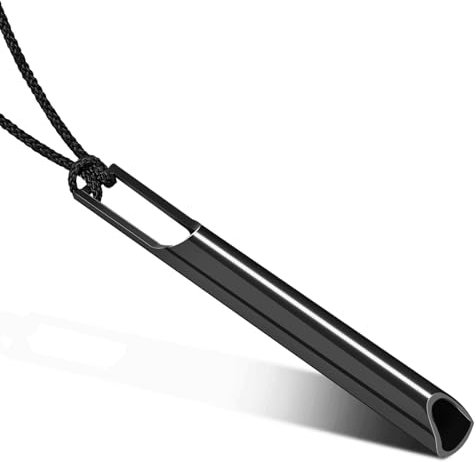 Lilbitty Angstbewältigung Atemleicht Halskette, Mindfulness Atemhalskette Edelstahlanhänger für natürliche Ruhe & Stressabbau, Raucherentwöhnung Hilfe