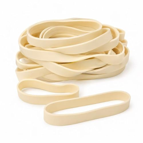 Size #82 Tactical Rubber Bands - Pack of 60 Heavy-Duty, Extra Thick and Wide UV, Heat, and Cold-Resistant Industrial-Grade Elastic Bands for Camping, Cycling, and Fishing (light brown)