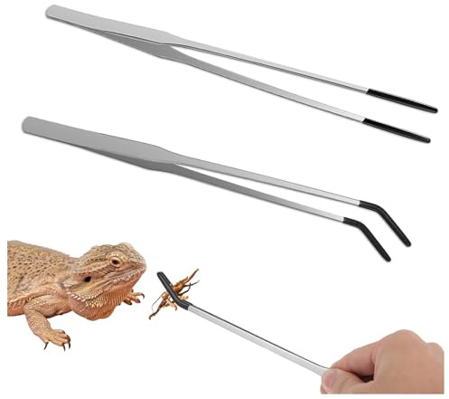 Pinze per Mangime per Rettili,2 PCS Pinzette per Acquario 27 cm Pinzette in Acciaio Inox Pinzettes Lunghe per Acquario Piante Acquatiche Pinze per L'alimentazione di Serpenti Rettili