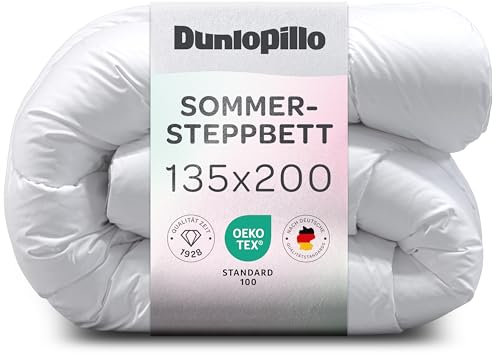 Dunlopillo Bettdecke 135x200 - Premium Sommerdecke | Oeko-Tex Zertifiziert Decke für Allergiker | Leichte Steppdecke, Decken, Duvet, Oberbett, Bettdecken 135 x 200 cm