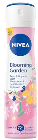 NIVEA Blooming Garden Artist Edition Deo Spray, Deodorant für 72h Anti-Transpirant-Schutz gegen Schweiß und Geruch, Deospray mit blumigem Duft (150ml)
