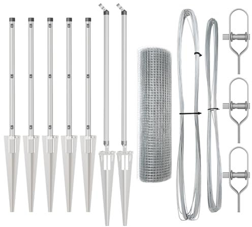 vidaXL Recinzione in Rete Saldato con 13 Posti Spike 0.8x10 m Acciaio Zincato