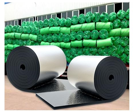 Rouleau D'isolation Thermique en Mousse D'aluminium Auto-adhésive Réfléchissant，Anti-bruit Tapis D'Isolation Acoustique Imperméable for Voiture Toit Sol.(1*1m/3.2*3.2ft,10MM(THK))