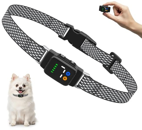 CAWJUG Collari antiabbaio per cani piccoli, collare ultra sottile e leggero con 3 modalità di lavoro, 7 livelli di sensibilità, impermeabile IP67, collare per cani piccoli e medi