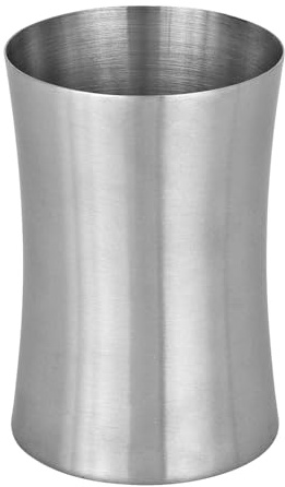 Bicchiere Portaspazzolini In Acciaio Inox Satinato – Porta Spazzolino Da Appoggio Cilindrico E Moderno – Linea Lunar