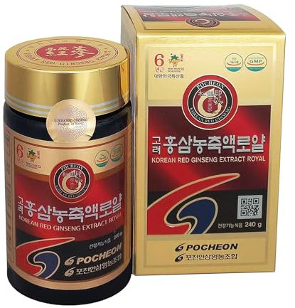 Pocheon 240g, 100% Pure Korean 6Years Root Panax Red Ginseng Extract Royal, 70% Solid State, Natural Immune Support, Ginseng Herbal Supplement