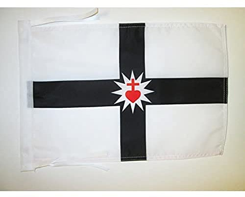 AZ FLAG - Drapeau Vendée militaire - 45x30 cm - Pavillon Vendéen Catholique 100% Polyester Avec Deux Cordelettes - 20g