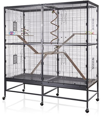 Montana Cages | Nagervoliere, Nagerkäfig XXL Sevilla 150, 6 Lenkrollen, für Ratten & Degus, der Rattenkäfig, Nagervoliere, Deguvoliere, AVILON Pulverbeschichtet, Antik Edition, ca. 150 x 65 x 161 cm