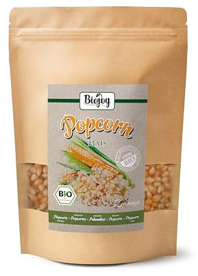Biojoy BIO-Popcornmais (1 kg), ungesüsst und ungesalzen, Kino Popcorn-Mais