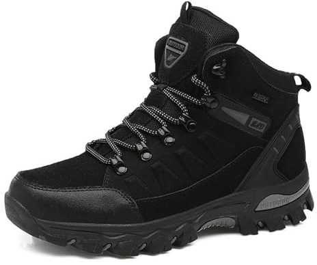 WOWEI Chaussures de Randonnée en Plein Air Imperméable Respirant Antidérapant Bottes de Trekking Promenades Voyages Sneakers pour Femme Hommes,Noir 1,41 EU