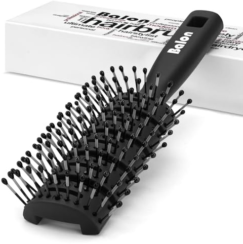 Balon Hair Brush for Women & Men, Speed Dry Vent Hair Brushes, Pain-Free Detangling Brush for All Wet or Dry, Curly Hair Brush(Black)