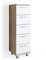 Vicco Badschrank Ilias, Badezimmerschrank mit Schubladen, Sonoma/Weiß, 30 x 95 cm