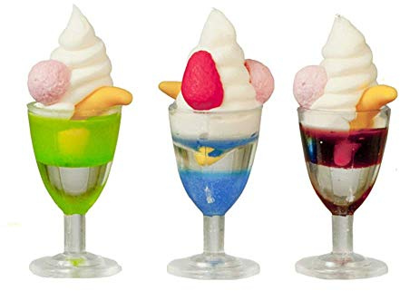 Dolls House Ice Cream Sundaes 1/6 Scale Sweet Shop Confectionery Store Accessory