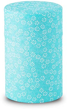 Teburk för lösa blad te japanskt washi-papper 100 g kapacitet (Small Sakura blå) tebehållare te tenn tebehållare
