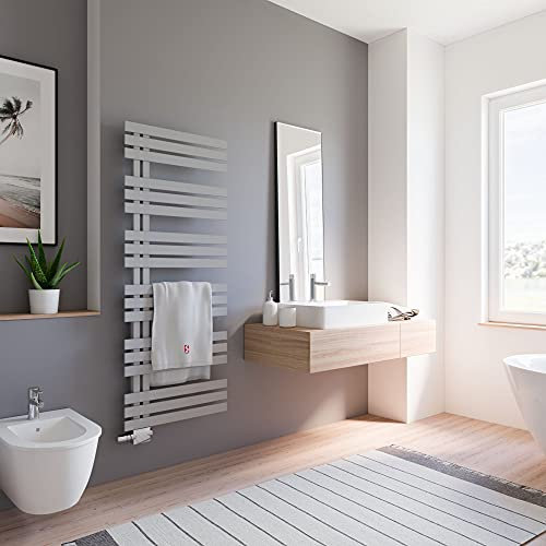 Schulte Designheizkörper Emma, Größe: 150 x 60 cm Stahl pulverbeschichtet, Farbton: Reflex-Grau H025150060 73