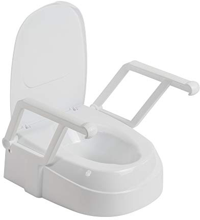 Drive Medical PreserveTech Universal Raised Toilet Seat with Handles, White