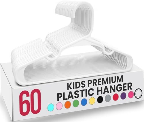 Utopia Home Lot de 60 cintres de Placard en Plastique pour vêtements d’Enfants et de bébés, Usage Quotidien Standard, 29 cm (Blanc)
