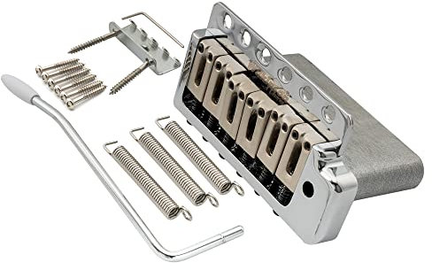 Wilkinson WOV09 Deluxe 52,5 mm Tremolo Steg 6 Schrauben ST Gitarre Tremolo Bridge Brücke für American Vintage Narrow Spacing Strat E-Gitarre, Chrom