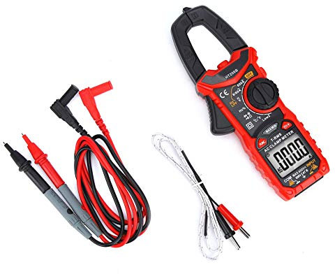 Pinza Amperimétrica Multímetro HT206 AC/DC, Pinza Amperimétrica Multifunción Portátil con Resistencia NCV TRMS, Linterna, Zumbador de Continuidad 6000 (HT206B)