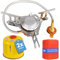 Z.M.C Mini Campingkocher, transportabler Kartuschenkocher Gaskocher aus rostfreiem Stahl, mit Aufbewahrungsbox, mit 2X Gaskartuschen 3700W, Verbrauch 213g/h, Piezo-Zündung kompakt
