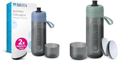 BRITA Sports Water Filter Bottle Model Active Dark Green (600 ml) & Sports Water Filter Bottle Model Active Dark Blue (600 ml)