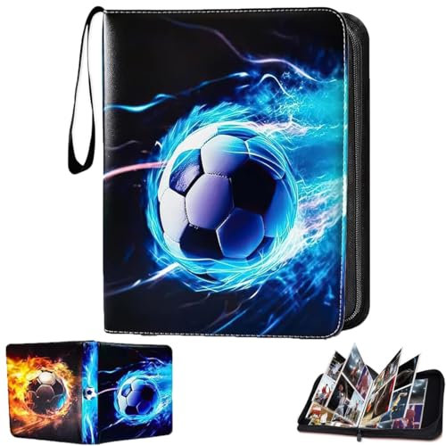 Calcio Carte Album Carte,Libro Carte Collezionabili Calcio,50 Pagine Capacità di 400 Carte,Libro Carte Collezionabili Calcio,Album Carte da Collezione,Raccoglitore Carte da Calcio