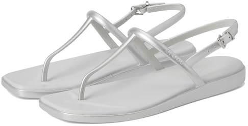 Crocs Womens Miami Thong Sandal Silver 8 Medium