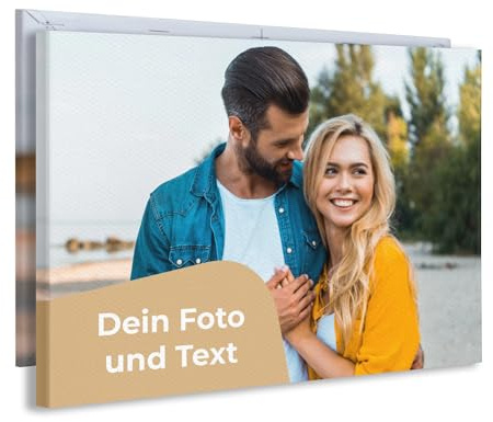 Cimpress Cuadro en Lienzo Personalizado con Foto, Texto o Logotipo, 50 × 70 cm, Decoración de Pared para Hogar u Oficina, Regalo Fotográfico Personalizado para Familia y Amigos
