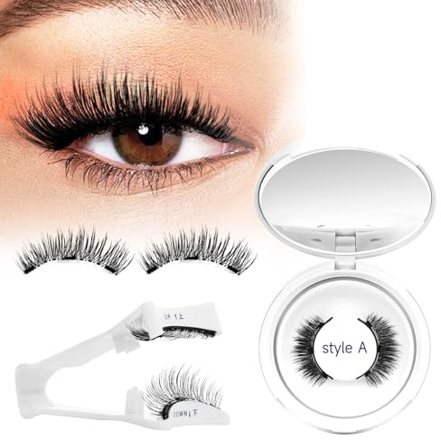 Ciglia Magnetiche Con Applicatore, Higu Clace Ciglia Magnetiche Naturali Riutilizzabili Impermeabili Non Necessita Di Colla, Facili Da Indossare E Rimuovere (Set A)