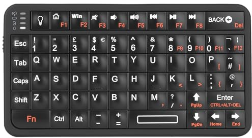 Rii Mini Bluetooth Keyboard, Portable Wireless Rechargeable Keyboard with Backlit,for Smart TV/Android TV Box/Smartphone/HTPC/IPTV/VR,Portable Design Bluetooth Keyboards UK Layout,Black(Upgrade-TypeC