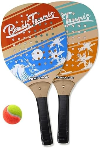 Opia - Raquetas de playa con pelota blanda, juego de raquetas ligeras y resistentes, para jugar al aire libre, playa, jardín, ideal para niños y adultos