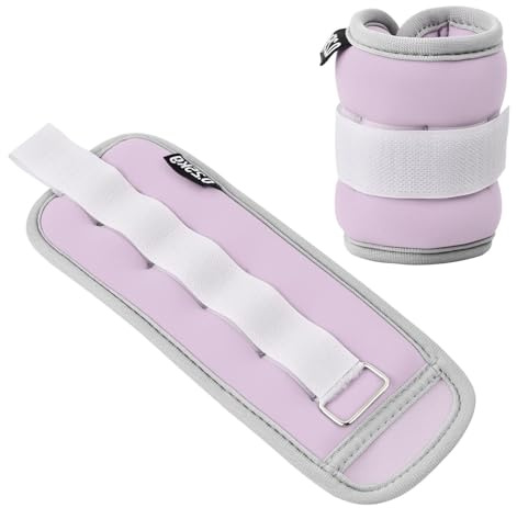 2 Pezzi Peso Caviglia, 0,25/0,5/0,75kg Cavigliere Pesi Polsini con Pesi per Piede, Polsiere Appesantite, Cavigliere Appesantite per Fitness Fisioterapia Yoga Ginnastica Aerobica (Viola,2x0,25kg)