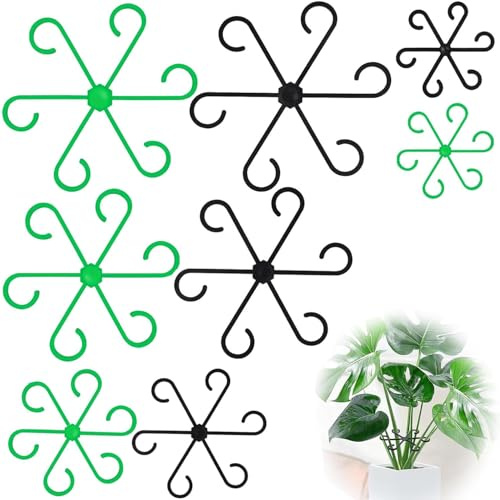 SZZETK 24 pezzi supporto per stelo vegetale, Supporti per piante perenni, fiori, ortensie, rose, pomodori (nero e verde)