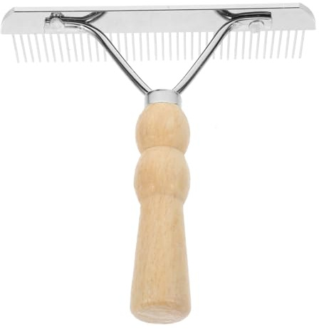 Toyvian Cepillo de Limpieza para Caballos con Mango de Madera Antióxido Fácil de Usar para Cuidado de Pelo de Mascotas