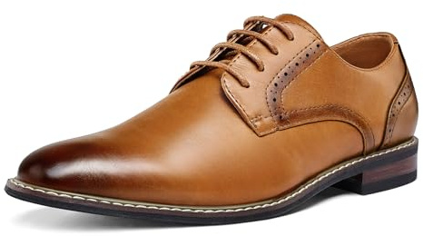 MERIDOS Men's Dress Shoes Formal Classic Business Lace up Oxford Shoes Wide Width Brown