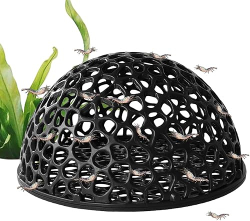 Hollow Small Fish Hiding House, Hollow Fish Nest, Shrimp Nest, Durable, Simulate Natural Cave Design, Crack Resistant and Fade Resistant, Easy to Install, for Small Fishs Shrimp Hide Play Rest (Black)