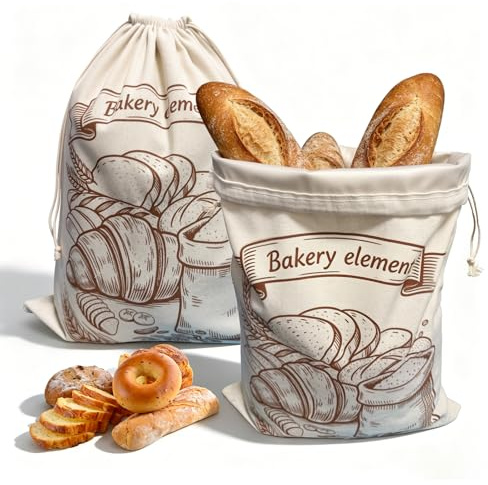 2 Pezzi Sacchetti per il pane di cera d'api, 45 * 35cm
