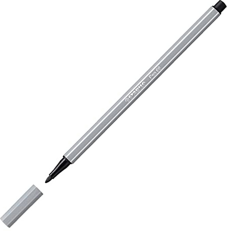 STABILO Pen 68 – Lot de 10 Filzstifte mittlere Spitze Grau Gris medio
