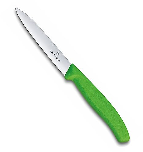 Victorinox 6.7706.L114 Swiss Classic Paring Knife for Cutting and Preparing Fruit and Vegetables Straight Blade in Green, 3.9 inches