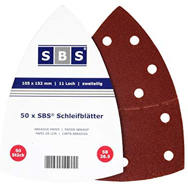 SBS Schleifblätter | 105 x 152mm | Korn 60 | 50 Stück | für Multischleifer Prio