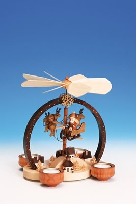 Rudolphs Schatzkiste Charme de Noël de Pyramide, Taille Non Peinte : approximativement 25 cm ajournent Encore la Pyramide en Bois de Pyramide